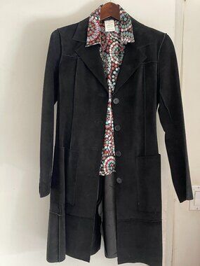 Y2K SUPER COOL SANTISIMA MODA Black Suede Car Jacket Size 4